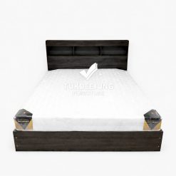 เตียงพร้อมที่นอนยางพีอี 5ฟุต (SHINY-AB)